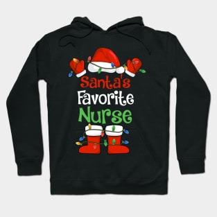 Santa's Favorite Nurse Funny Christmas Pajamas Hoodie